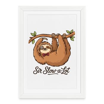 Sir Slow-a-Lot Sloth Office Humor - Framed poster (27 × 37 cm) - white - Front