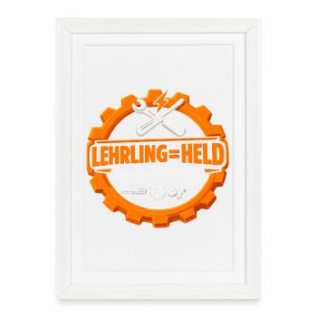 Lehrlinge sind Helden in Ausbildung - Gerahmtes Poster (27 × 37 cm) - Weiß - Vorne