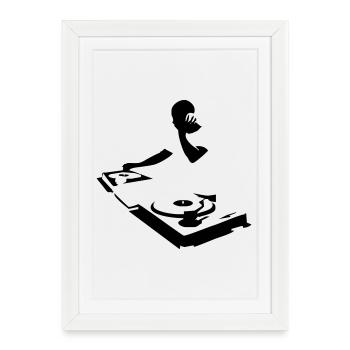 DJ - Affiche encadrée (27 × 37 cm) - blanc - Devant