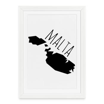 malta - Framed poster (27 × 37 cm) - white - Front