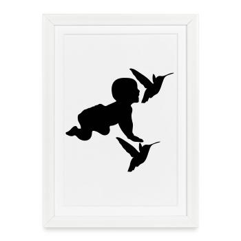 Baby Birds - Framed poster (27 × 37 cm) - white - Front