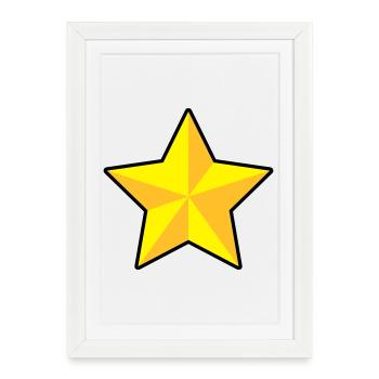 3D Stern | 3D Star | Dimension - Affiche encadrée (27 × 37 cm) - blanc - Devant
