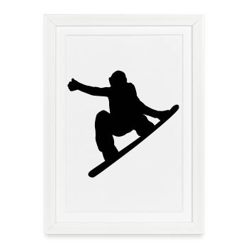 Snowboard - Affiche encadrée (27 × 37 cm) - blanc - Devant