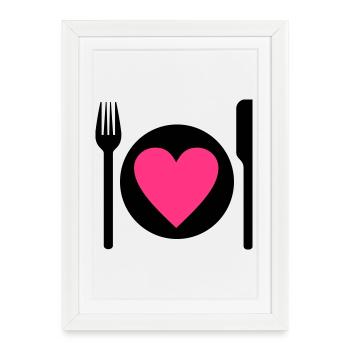 manger - Affiche encadrée (27 × 37 cm) - blanc - Devant