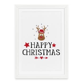 Noël - Affiche encadrée (27 × 37 cm) - blanc - Devant