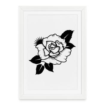 A Rose Dessiné - Affiche encadrée (27 × 37 cm) - blanc - Devant