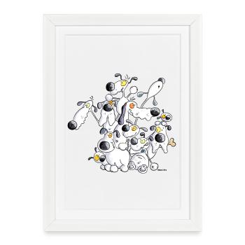Bon Nombre De Chiens - Chien - Affiche encadrée (27 × 37 cm) - blanc - Devant