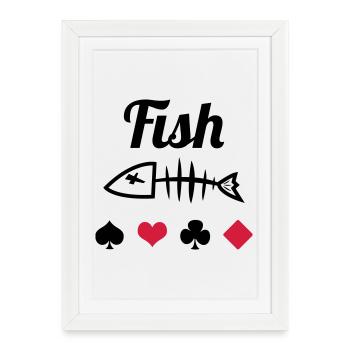 Poker : Fish - Affiche encadrée (27 × 37 cm) - blanc - Devant