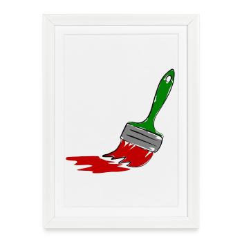 Pinceau de peintre - Affiche encadrée (27 × 37 cm) - blanc - Devant