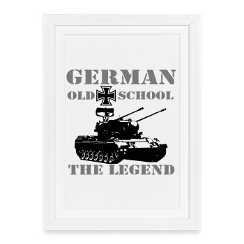 Tank Cheetah, Char, Militaire, Oldschool (25) - Affiche encadrée (27 × 37 cm) - blanc - Devant