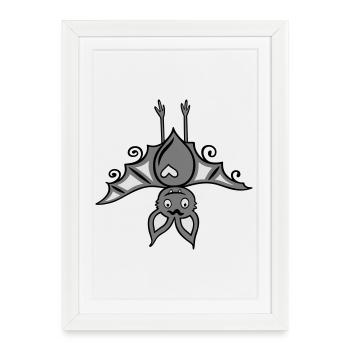 Halloween bat, little vampire. - Framed poster (27 × 37 cm) - white - Front