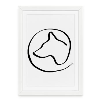 Dog's head in the circle - Framed poster (27 × 37 cm) - white - Front