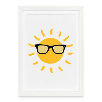 été / vacances / plage / soleil / mer - Affiche encadrée (27 × 37 cm) - blanc - Devant