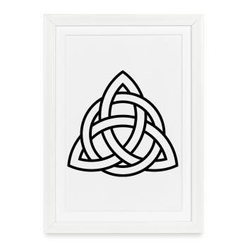 Triqueta celtique ou symbole triquetra BLANC - Affiche encadrée (27 × 37 cm) - blanc - Devant