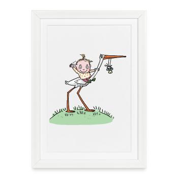 Une douce fille naît ! Quelle chance ! - Affiche encadrée (27 × 37 cm) - blanc - Devant