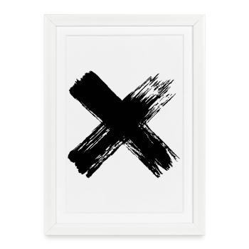 Grunge Cross - Affiche encadrée (27 × 37 cm) - blanc - Devant