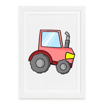 Tractor for children - Framed poster (27 × 37 cm) - white - Front