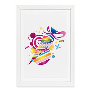 Sac d’école à motifs colorés pour la scolarisation - Affiche encadrée (27 × 37 cm) - blanc - Devant