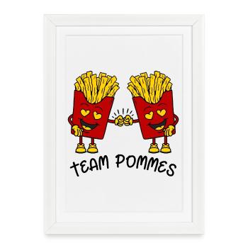 Frites d’équipe - Affiche encadrée (27 × 37 cm) - blanc - Devant