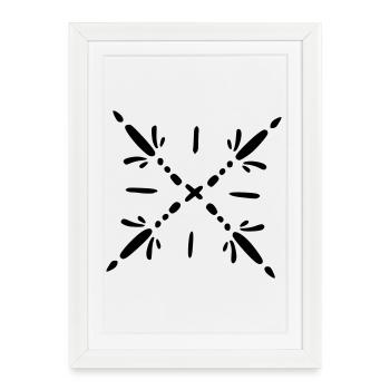Mandala flocon de neige - Affiche encadrée (27 × 37 cm) - blanc - Devant