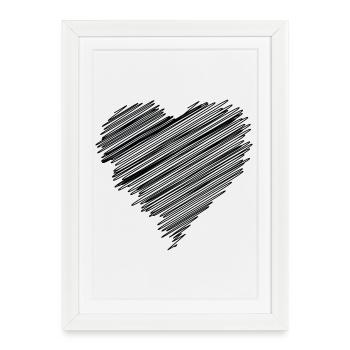 blkScribbleHeart - Framed poster (27 × 37 cm) - white - Front