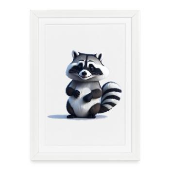 Raton laveur - Affiche encadrée (27 × 37 cm) - blanc - Devant