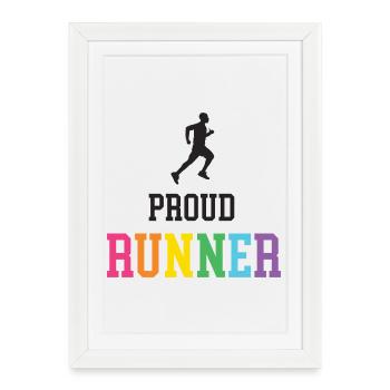 Fier coureur LGBT - Affiche encadrée (27 × 37 cm) - blanc - Devant