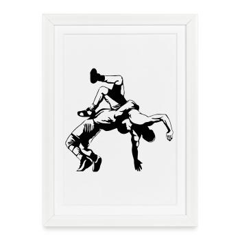Lutteur - Affiche encadrée (27 × 37 cm) - blanc - Devant