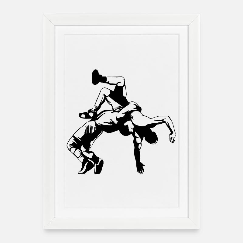 Wrestler - Framed poster (27 × 37 cm) - white
