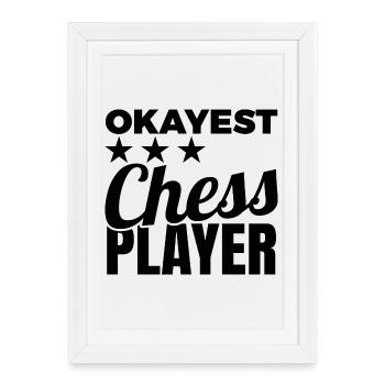 Funny Chess Player - Framed poster (27 × 37 cm) - white - Front