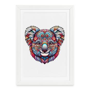 Koala décoré de Mandalas - Affiche encadrée (27 × 37 cm) - blanc - Devant