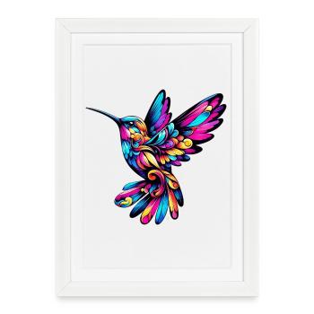 Hummingbird - Framed poster (27 × 37 cm) - white - Front