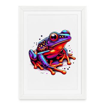 Grenouille - Affiche encadrée (27 × 37 cm) - blanc - Devant
