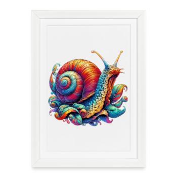 Escargot - Affiche encadrée (27 × 37 cm) - blanc - Devant