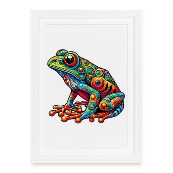 Grenouille - Affiche encadrée (27 × 37 cm) - blanc - Devant