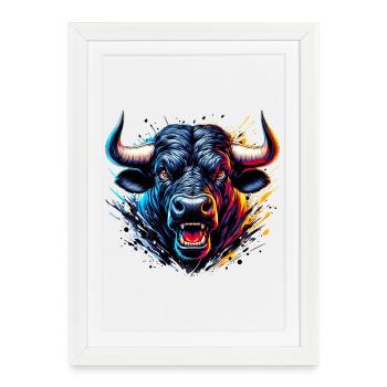 Taureau - Affiche encadrée (27 × 37 cm) - blanc - Devant