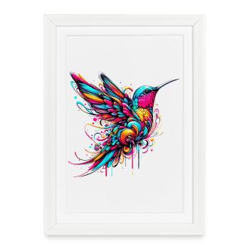Colibri - Affiche encadrée (27 × 37 cm) - blanc - Devant