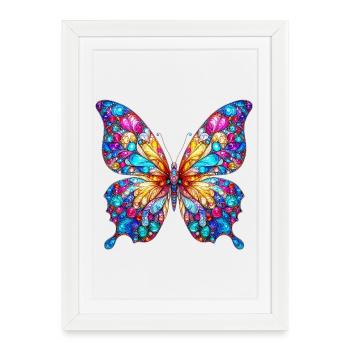 Papillon - Affiche encadrée (27 × 37 cm) - blanc - Devant