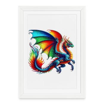 Dragon - Framed poster (27 × 37 cm) - white - Front