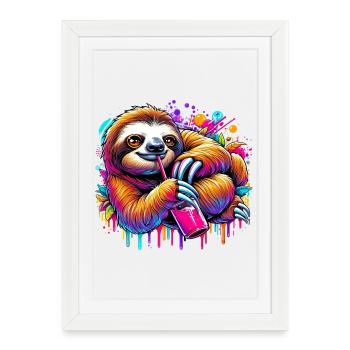 Paresse - Affiche encadrée (27 × 37 cm) - blanc - Devant