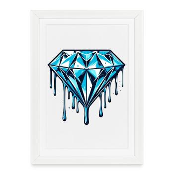 Diamond - Framed poster (27 × 37 cm) - white - Front
