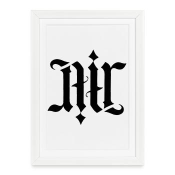 Ambigramme - Air - Affiche encadrée (27 × 37 cm) - blanc - Devant