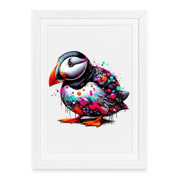 Puffin - Framed poster (27 × 37 cm) - white - Front