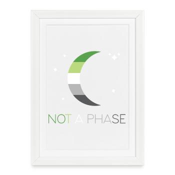 Mois de la fierté LGBTQ - Pas une phase - Aromantique - Affiche encadrée (27 × 37 cm) - blanc - Devant