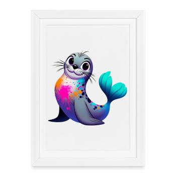 Seal - Framed poster (27 × 37 cm) - white - Front