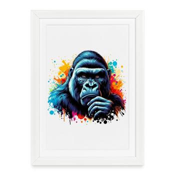 Gorille - Affiche encadrée (27 × 37 cm) - blanc - Devant