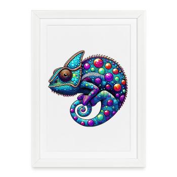 Chameleon - Framed poster (27 × 37 cm) - white - Front