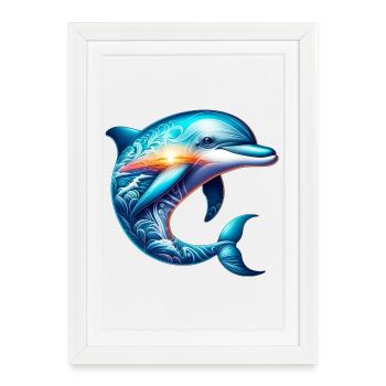 Dolphin - Framed poster (27 × 37 cm) - white - Front