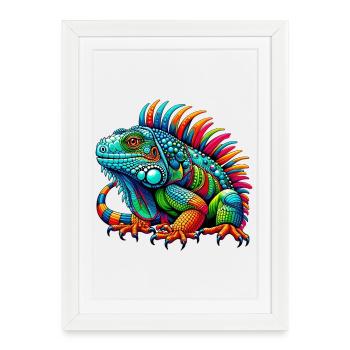 Iguane - Affiche encadrée (27 × 37 cm) - blanc - Devant