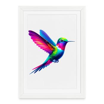 Colibri - Affiche encadrée (27 × 37 cm) - blanc - Devant